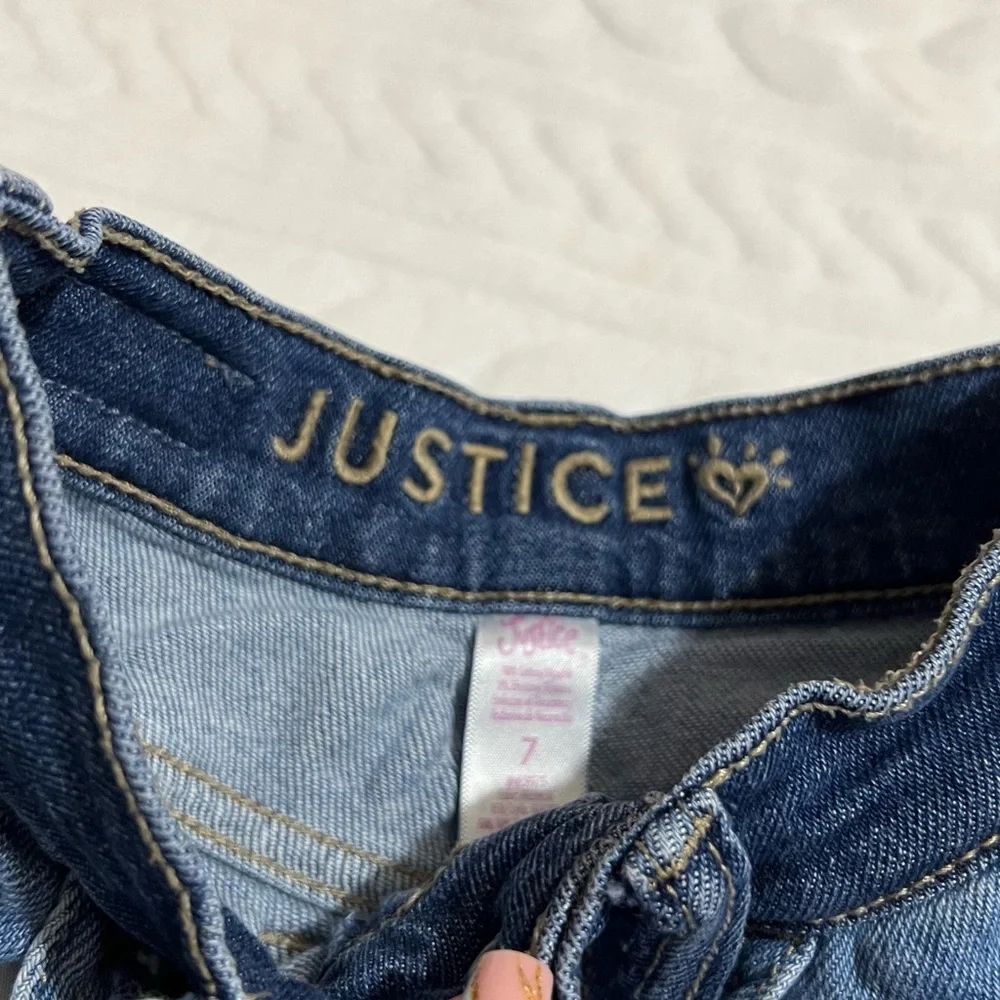 💗‎ Justice - Girls Two Tone Cropped Straight Jeans